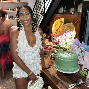 EGO Extreme Plunge Fringe Halter Mini Dress